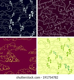 A set of four vector seamless patterns.