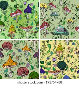 A set of four vector seamless patterns.