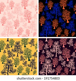 A set of four vector seamless patterns.