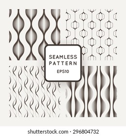 Set of four vector seamless patterns