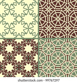 set of four vector seamless patterns, can be used separately as textile, wrapping paper or any other decoration