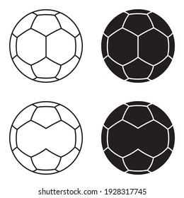 Set of four vector soccer balls. Football illustration.