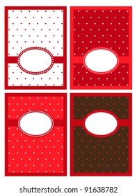 Set of four vector Valentine's day cards with the frame for your text