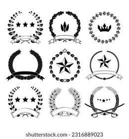 A set of four vector wreaths
