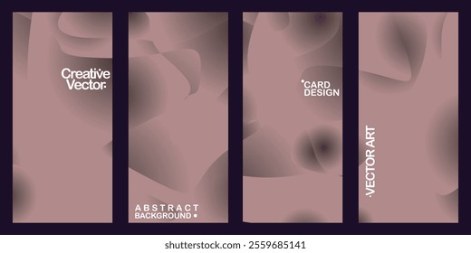 A set of four vertical panels with smooth, abstract brown waves and gradients. Elegant and modern design, ideal for backgrounds, presentations, or graphic design projects