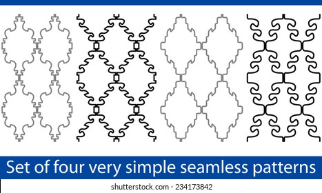 Set of four very simple seamless patterns 