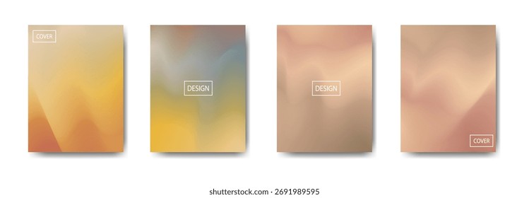 Set of four vibrant gradient cover designs,with Soft Color Blends and Subtle Textures