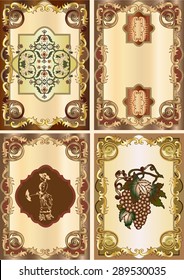 Juego de cuatro tarjetas antiguas