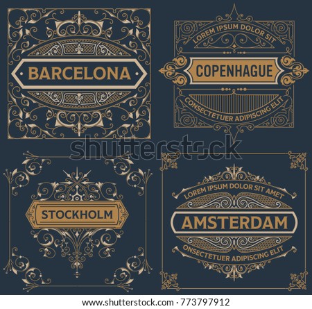 Set of four vintage designs
