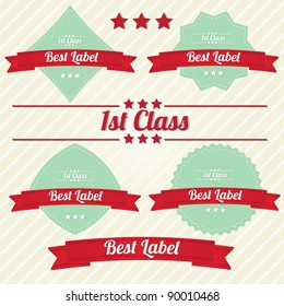 Set of four vintage labels, vector