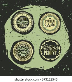 Set of four vintage retro style labels