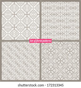 Set of four vintage seamless natural patterns 