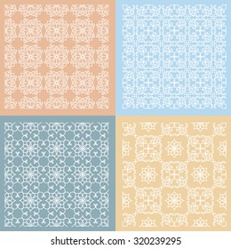  		
Set of four vintage seamless pattern. Vector illustration.
