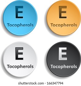 Set of four vitamin e signs. eps10