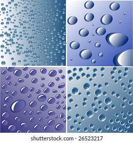a set of four water drops backgrounds
