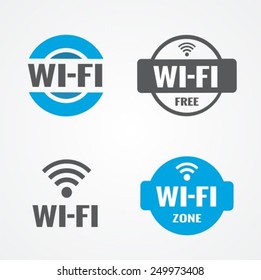Set of four wifi icons