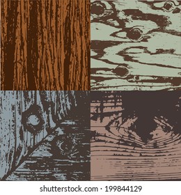 Set of four wood textures