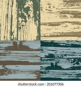 Set of four wooden textures with panels 