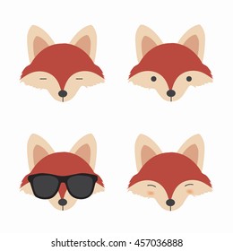 Set of Fox Characters illustration 
