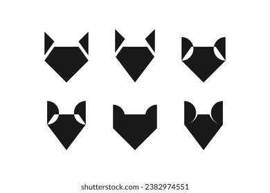 Set of fox design with creative modern element idea concept and icon