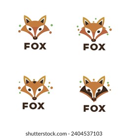 Set of Fox Gaming Mascot logo. for Gaming logo brands, for designs asseset, copy space. illustration vector fox mascot logos. orange fox mascot logo collection. e-sport logotype. Abstract illustration