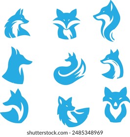 conjunto de iconos de fox para la Ilustración vectorial de diseño 