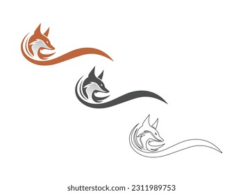 Set of fox logo concept,Fox Red Wild - Free vector graphic,Fox Vector Art, Icons, and Graphics for Free Download,Vector illustration of Cute fox cartoon Stock Image and Art, Premium Vector. 