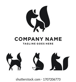 set of Fox Logo Design Vector Template