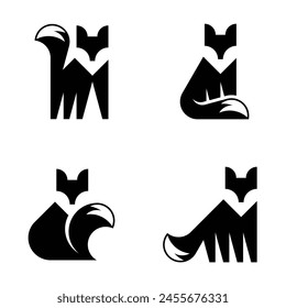 Set of Fox logo. Icon design. Template elements