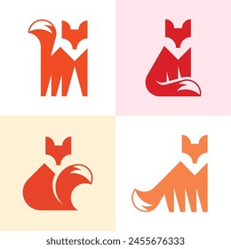 Conjunto de logotipo de Fox. Diseño de iconos. Elementos de Plantilla