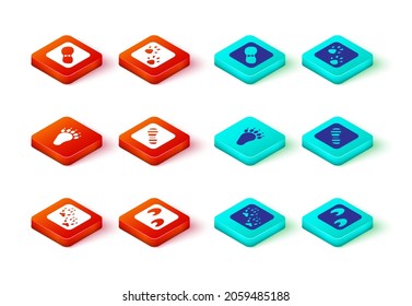 Set Fox paw footprint, Horse, Bear, Human footprints shoes, Paw and  icon. Vector