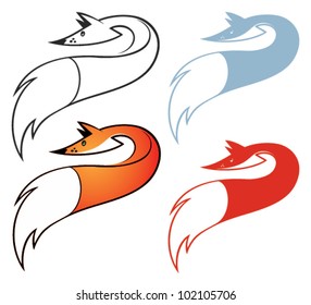 Set fox symbols 
