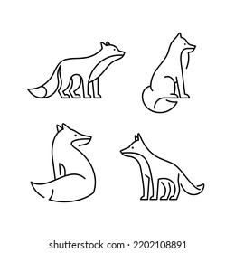 Set of Foxes Icon design. Template elements
