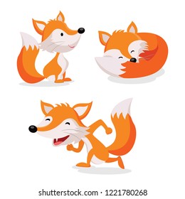 Set of foxes vector