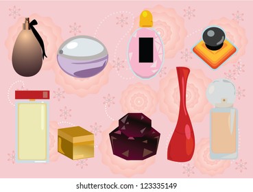 set of fragrance bottles