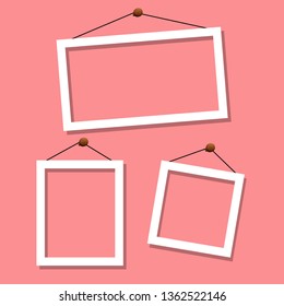 Set of fram on pink background illustration