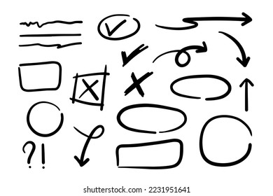 Establece el marco, las flechas y el doodle de círculo para la referencia de diseño.