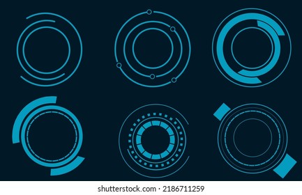 Set frame border circle technology perfect for artificial intelligence concept design