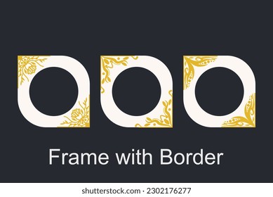 set frame with border for decoration, vector, vintage, wedding, design, decorative, floral, illustration, elegant