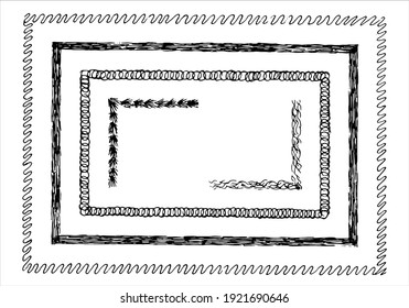 Se establece con un marco o borde en un estilo de color gris aislado en un fondo blanco. Elemento decorativo para tarjeta, folleto, banner u otro uso. Ilustración vectorial.