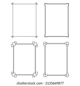Set of frame border line page vector vintage simple 