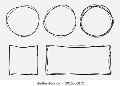 Set frame and circle doodle for design reference.