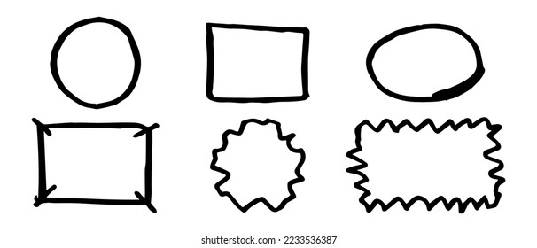 Set frame and circle doodle for design reference.