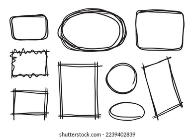 Establece el doodle de cuadro y círculo para la referencia de diseño.