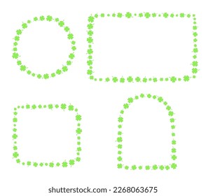 set of frame of clover square circle window shape on white background,illustration EPS10.
