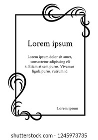 Set of frame curls and scrolls element.