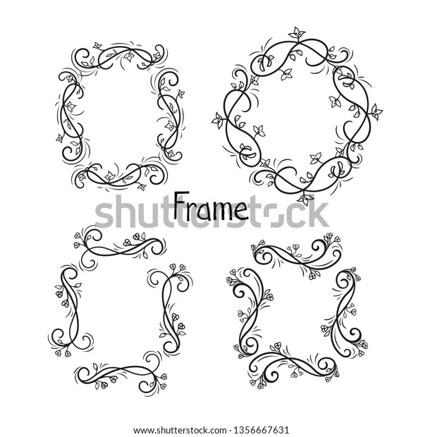 Set of frame curls
and scrolls element.