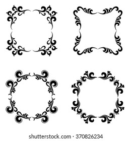 Set of frame.  Decoration set - lots of calligraphic elements, bits and pieces to embellish your holiday layouts. Collection of design elements isolated on White background. 