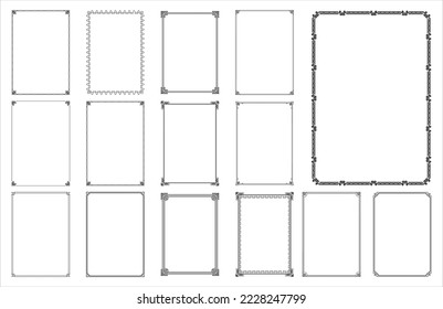 set of frame design for certificate and greeting