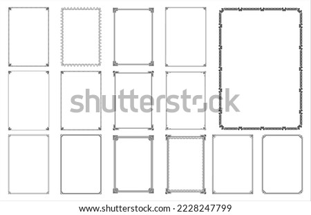 set of frame design for certificate and greeting